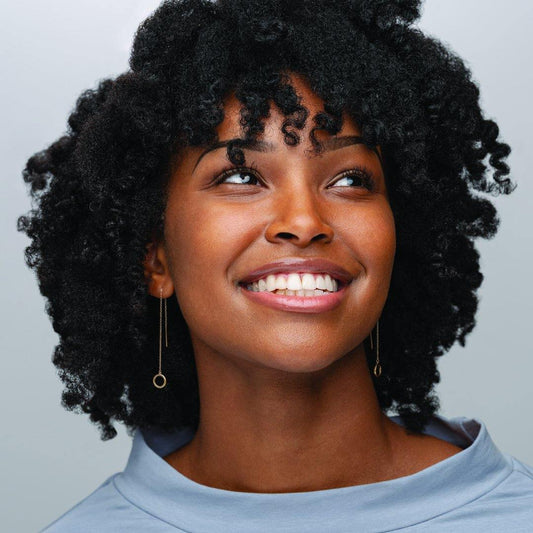 Geometric Gold Circle Chain Threader Earrings Earrings by Nodeform