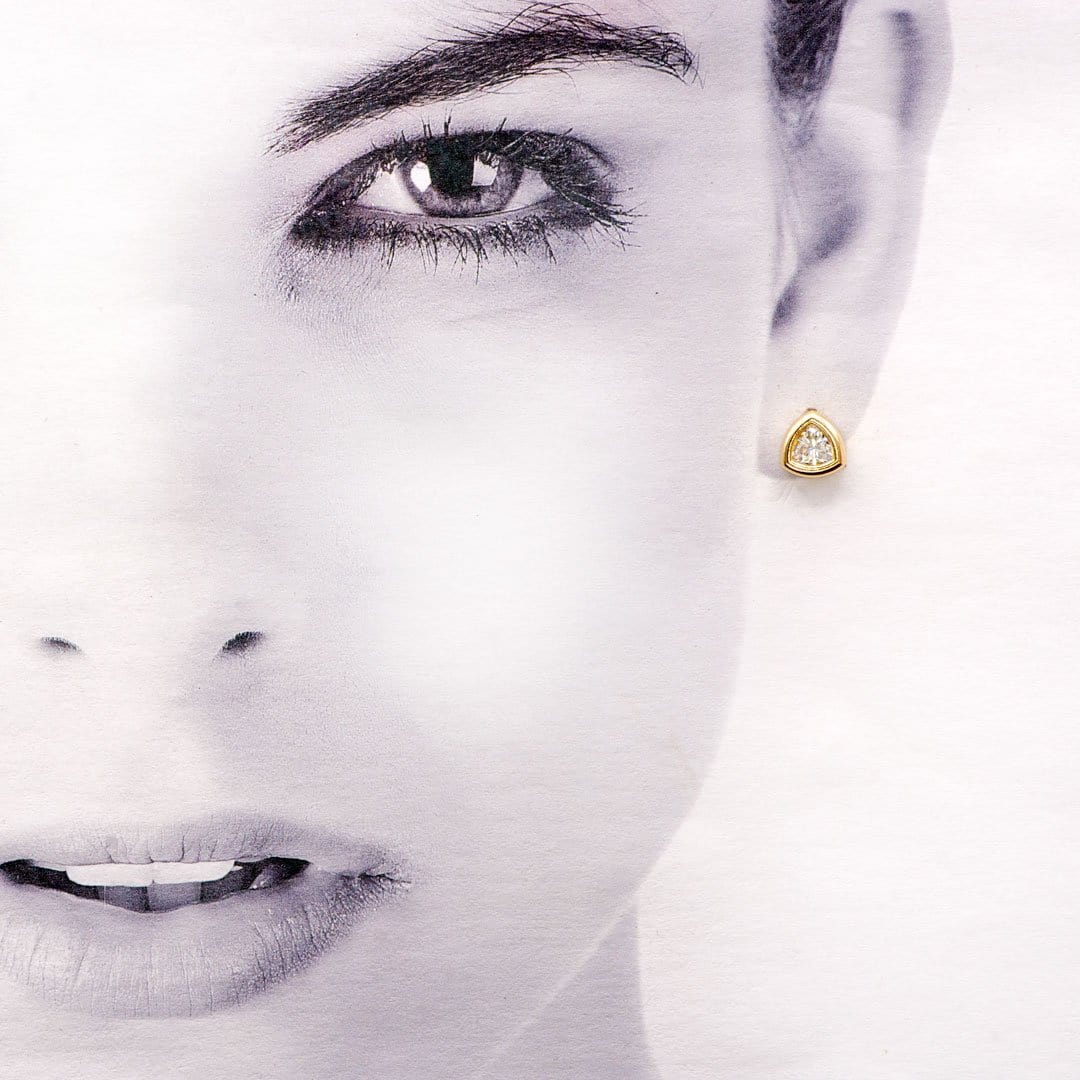 Trillion Moissanite Bezel Set Stud Earrings Earrings by Nodeform