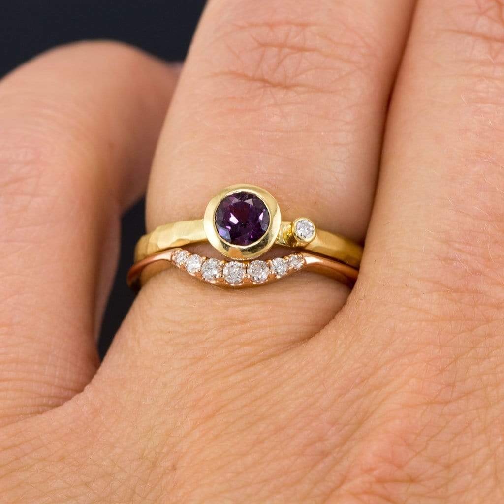 Selene - Graduated Diamond, Moissanite or Sapphire Curved Contoured Stacking Wedding Ring Ring by Nodeform