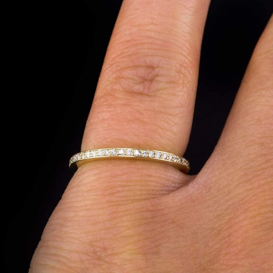 Half Eternity Diamond Micro Pave Wedding Ring Ring by Nodeform