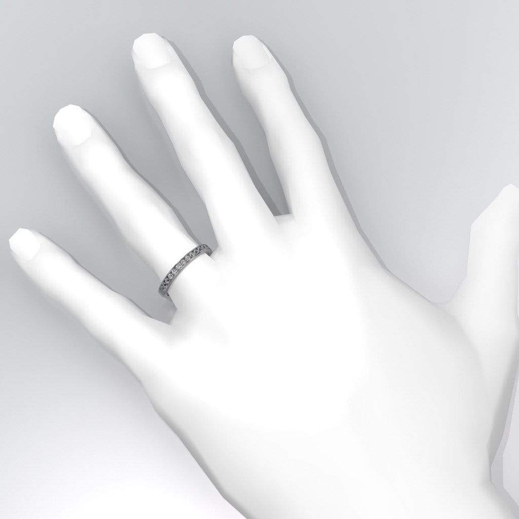 Moissanite, diamond or sapphire Channel Set Eternity Anniversary Wedding Band Ring by Nodeform