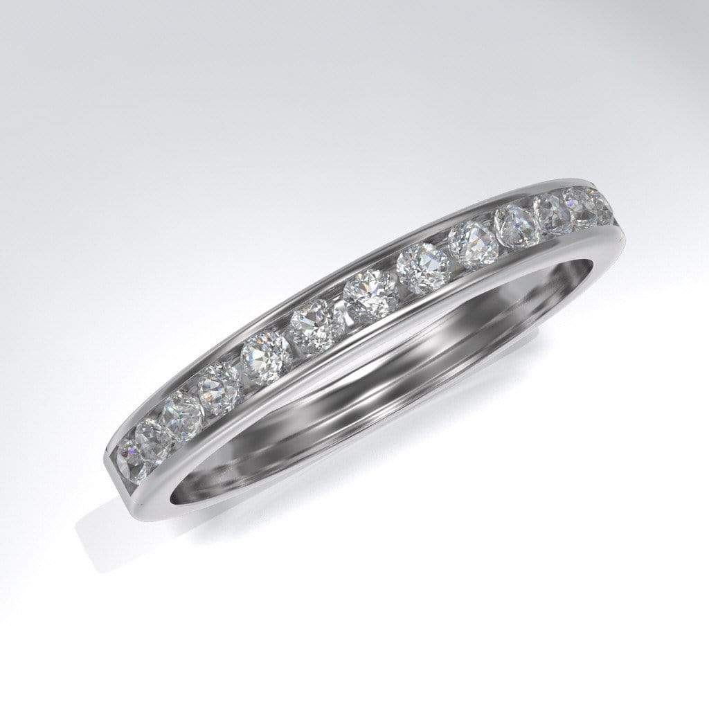 Moissanite Channel Set Anniversary Wedding Band Ring by Nodeform