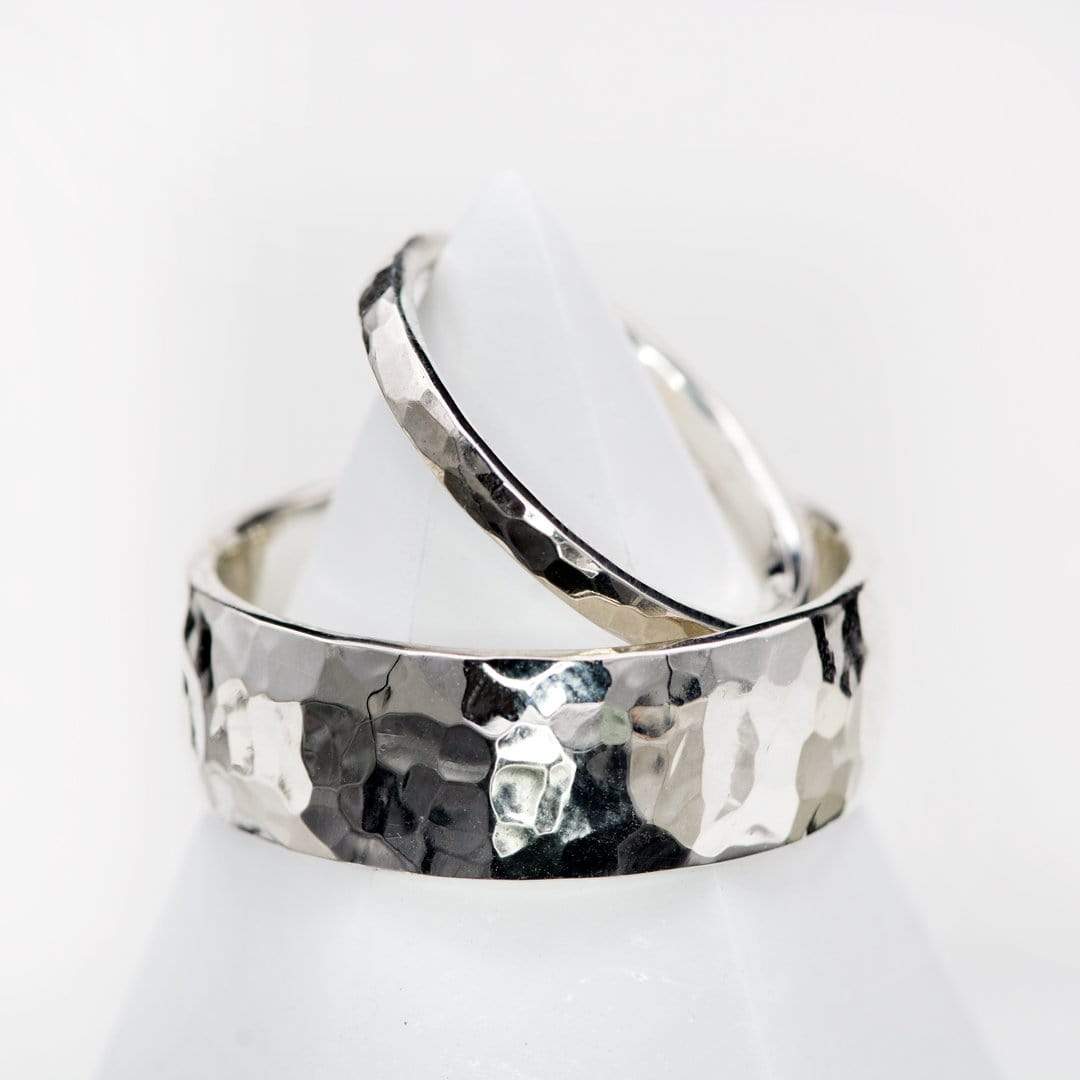 Narrow Hammered Texture Wedding Band Ring by Nodeform