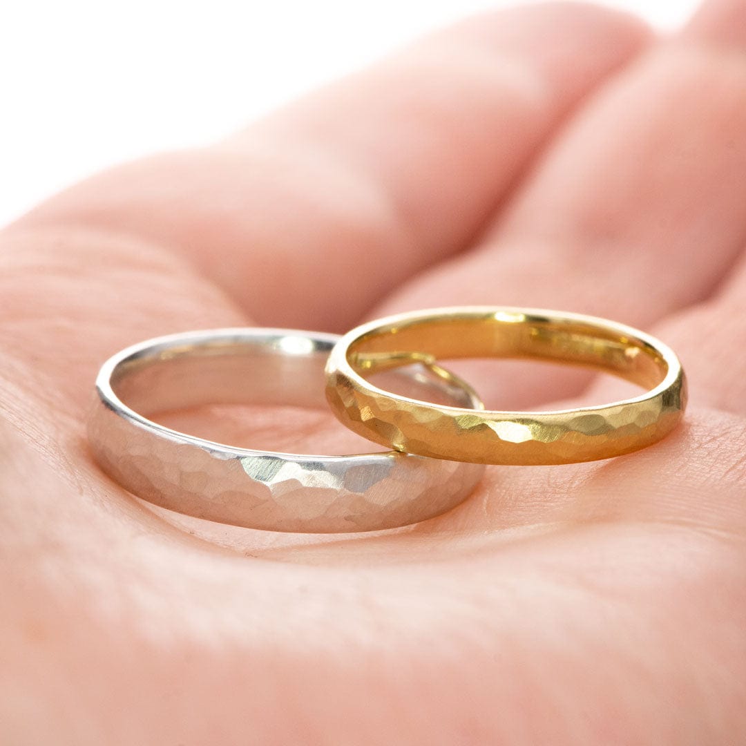 Narrow Hammered Texture Wedding Band Ring by Nodeform
