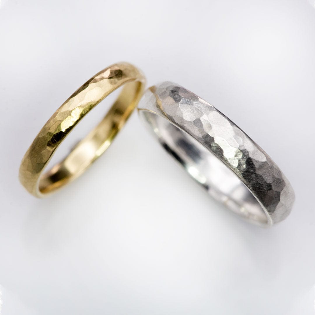 Narrow Hammered Texture Wedding Band Ring by Nodeform