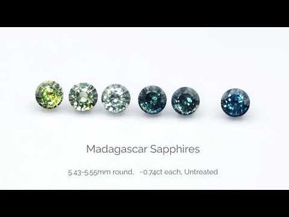 Round Teal Blue 5.4mm/0.74ct Madagascar Sapphire M4 / M5 Untreated Loose Gemstone