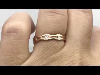 Wave Moissanite Eternity Gold Wedding Ring