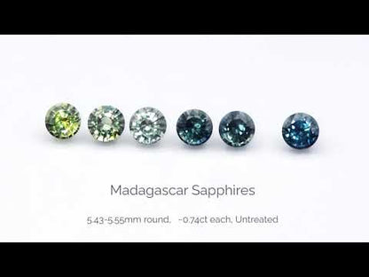 Round Cool Green 5.5mm/0.75ct Madagascar Sapphire M2 Untreated Loose Gemstone