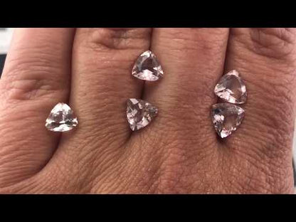 Trillion Pink Morganite Bezel Solitaire Engagement Ring