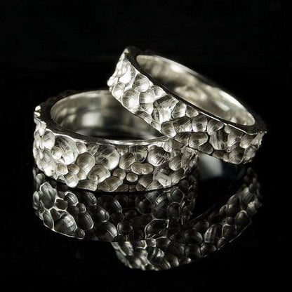 Crater Texture Wedding Ring Rustic Wedding Band Ring by Nodeform