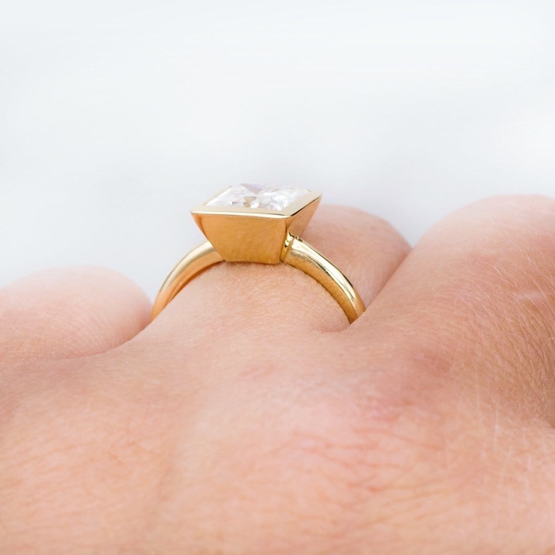 Emma Bezel Set Solitaire Engagement Ring - Setting only Ring Setting by Nodeform