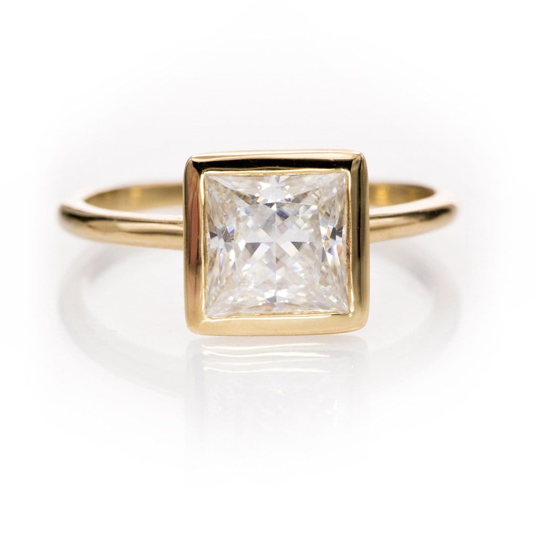 Emma Bezel Set Solitaire Engagement Ring - Setting only Ring Setting by Nodeform