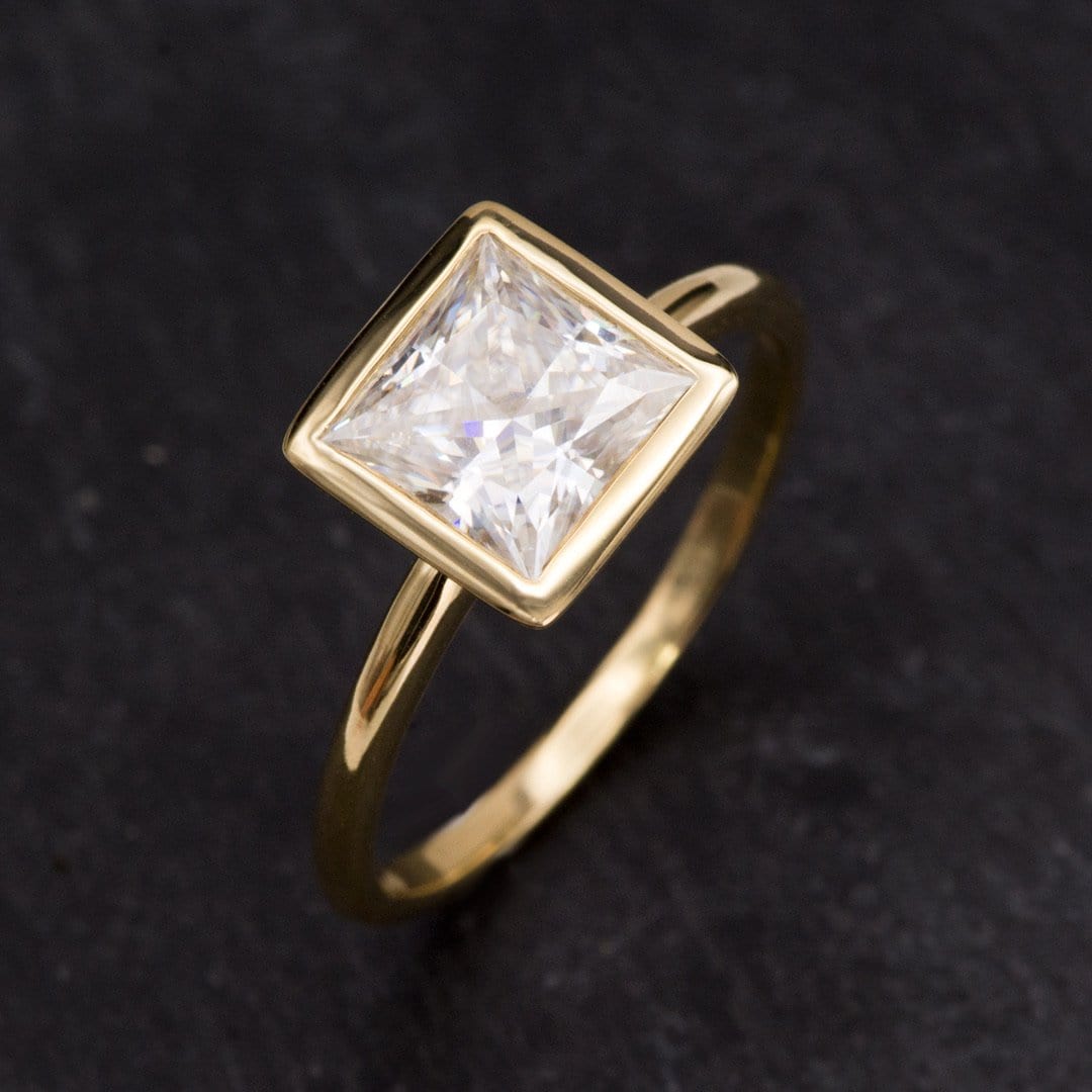 Emma Bezel Set Solitaire Engagement Ring - Setting only Ring Setting by Nodeform