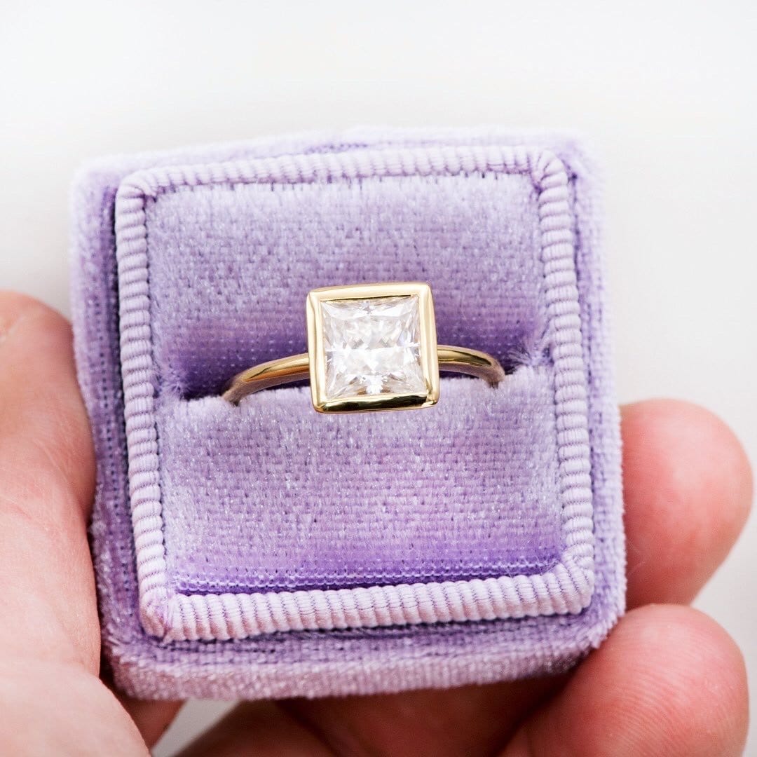 Emma Bezel Set Solitaire Engagement Ring - Setting only Ring Setting by Nodeform