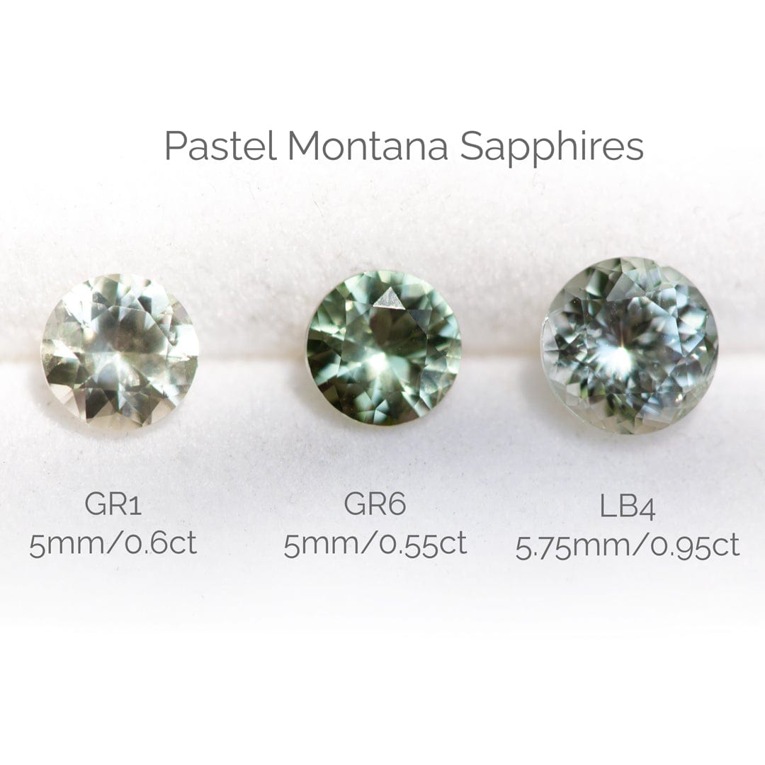 Round Cut Light Green 5mm/0.55ct Fair Trade Montana Sapphire #GR6 Loose Gemstone Loose Gemstone by Nodeform
