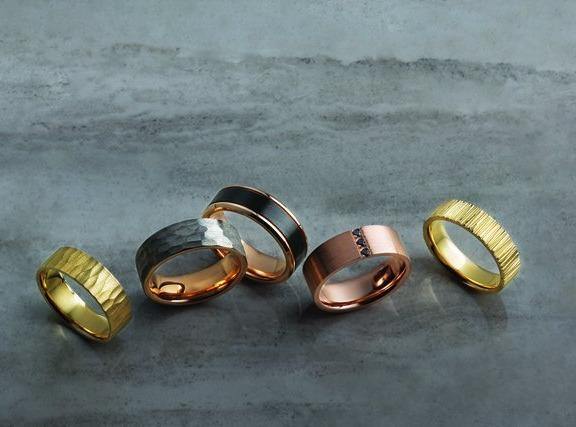 6mm Wide Tree Bark Textured Flat Comfort-fit Men's Wedding Band Ring by Nodeform