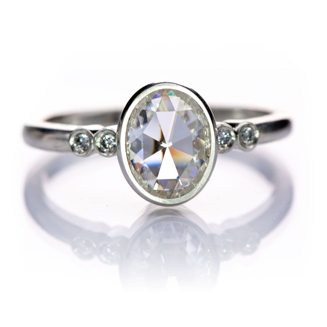 Brooklynn - Bezel Set Accented Engagement Ring with Side Stones - Setting only Ring Setting by Nodeform