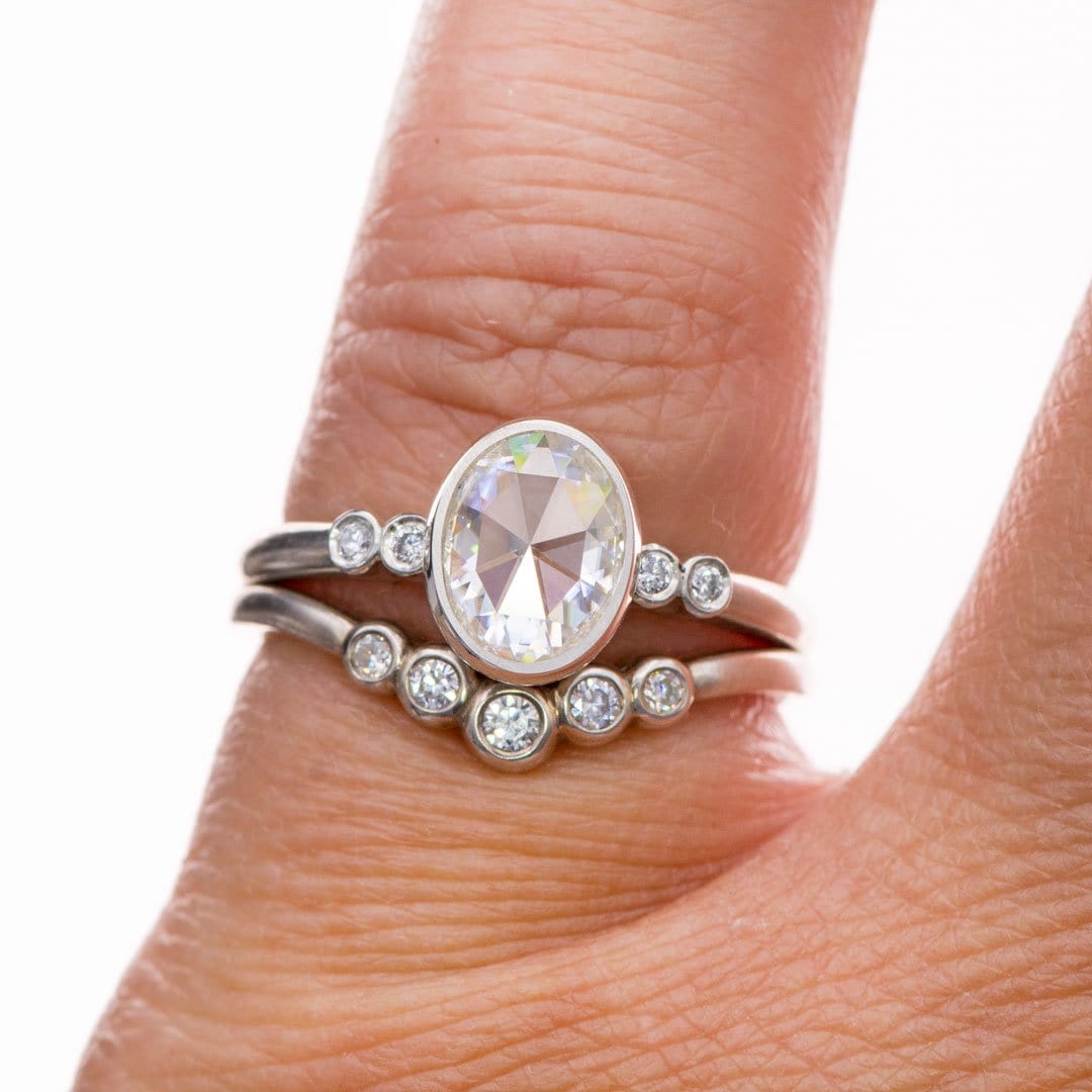 Brooklynn - Bezel Set Accented Engagement Ring with Side Stones - Setting only Ring Setting by Nodeform