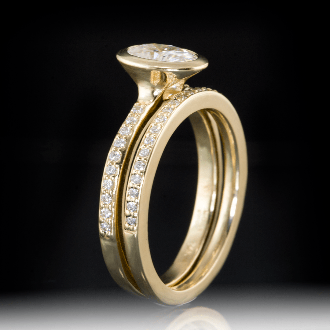 Half Eternity Diamond Micro Pave Wedding Ring Ring by Nodeform