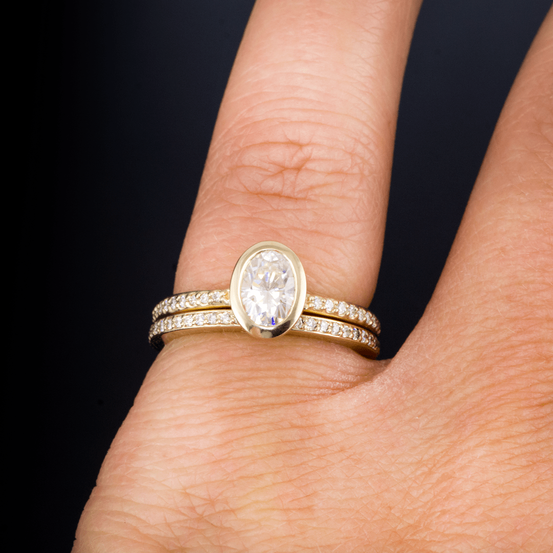 Half Eternity Diamond Micro Pave Wedding Ring Ring by Nodeform