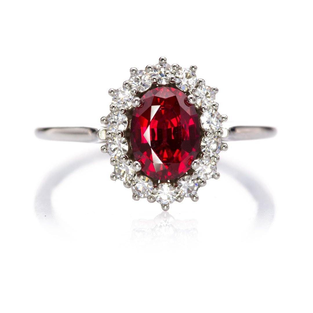 Ophelia - Prong Set Halo Engagement Ring - Setting only Ring Setting by Nodeform