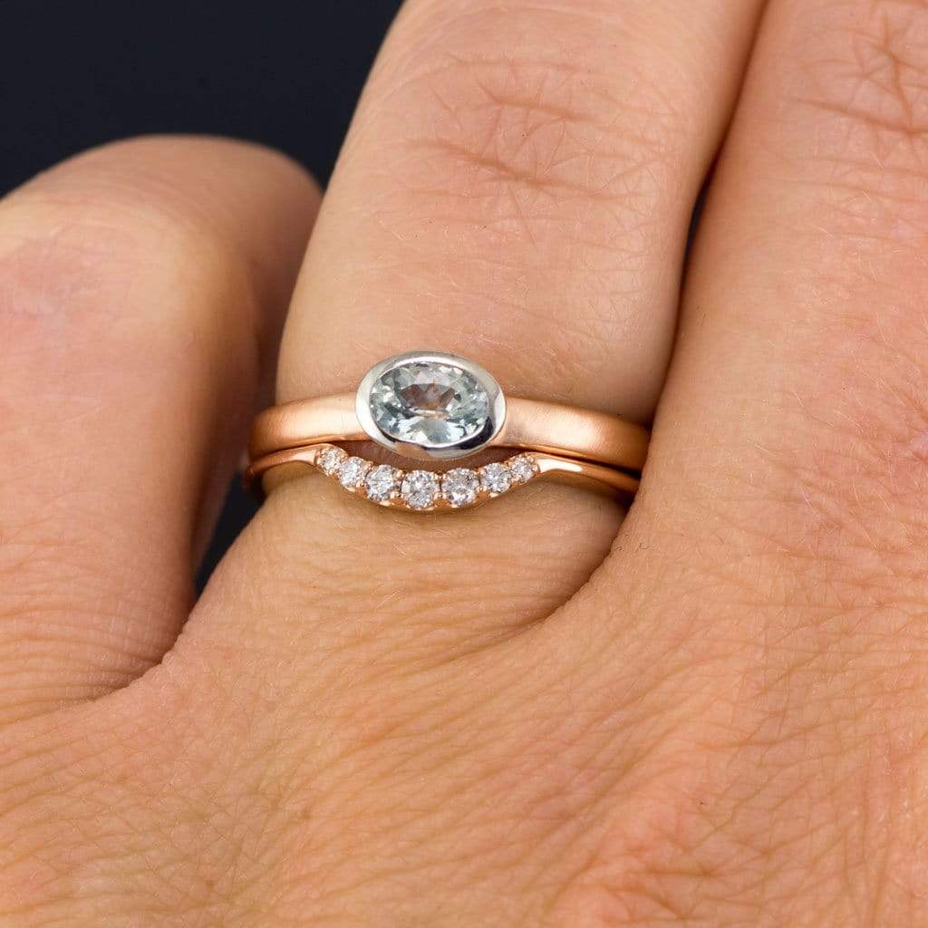 Selene - Graduated Diamond, Moissanite or Sapphire Curved Contoured Stacking Wedding Ring Ring by Nodeform