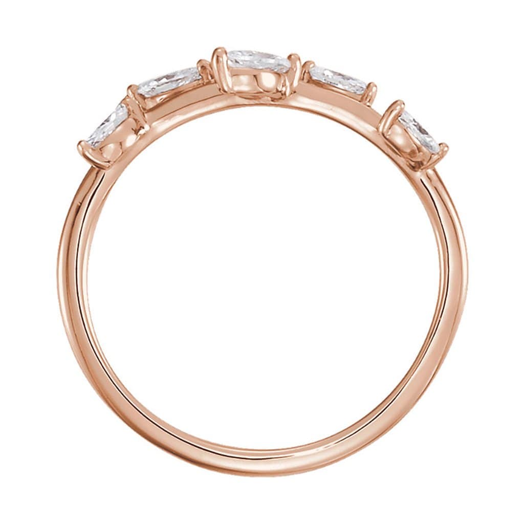 Phyliss Band - Delicate Leaf Ring 1/3CTW Diamond , Ruby or Sapphire Stacking Anniversary Ring Ring by Nodeform