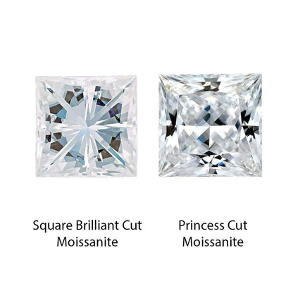Square Brilliant / Princess Cut Moissanite Stone Loose Gemstone by Nodeform