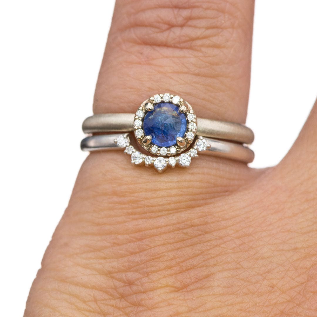 Casey Band - C-Shape Contoured Accented Diamond, or Sapphire Shadow Wedding Ring Ring by Nodeform