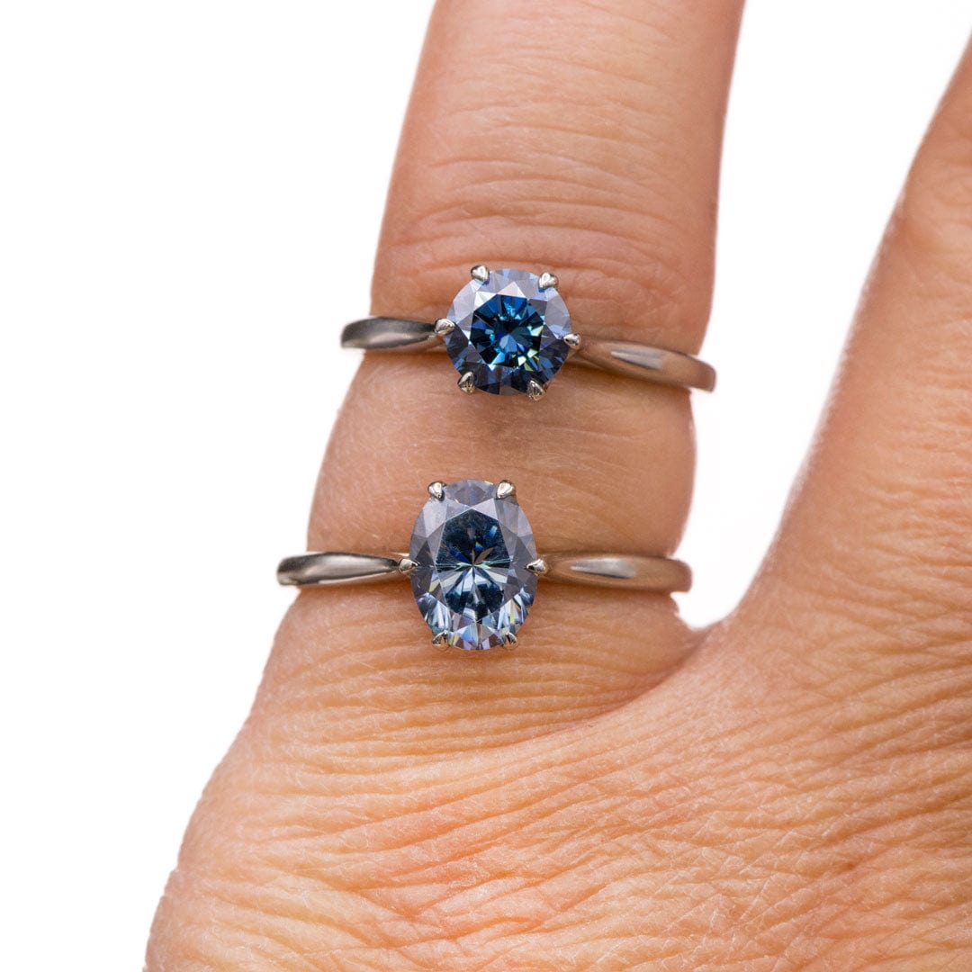 Dahlia - Six Prong Set Narrow Cathedral Solitaire Engagement Ring - Setting only Ring Setting by Nodeform