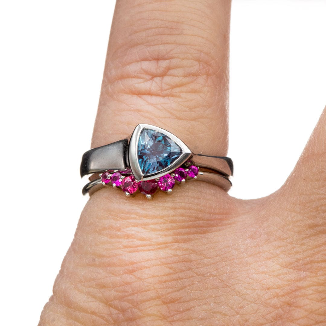 Corinne - Curved Contoured Wedding Ring With Rubies Ring by Nodeform