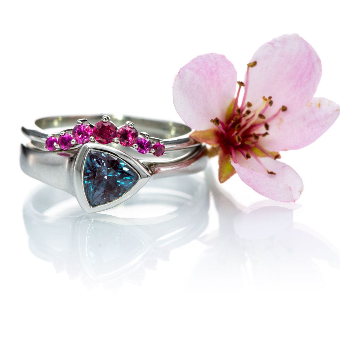 Corinne - Curved Contoured Wedding Ring With Rubies Ring by Nodeform