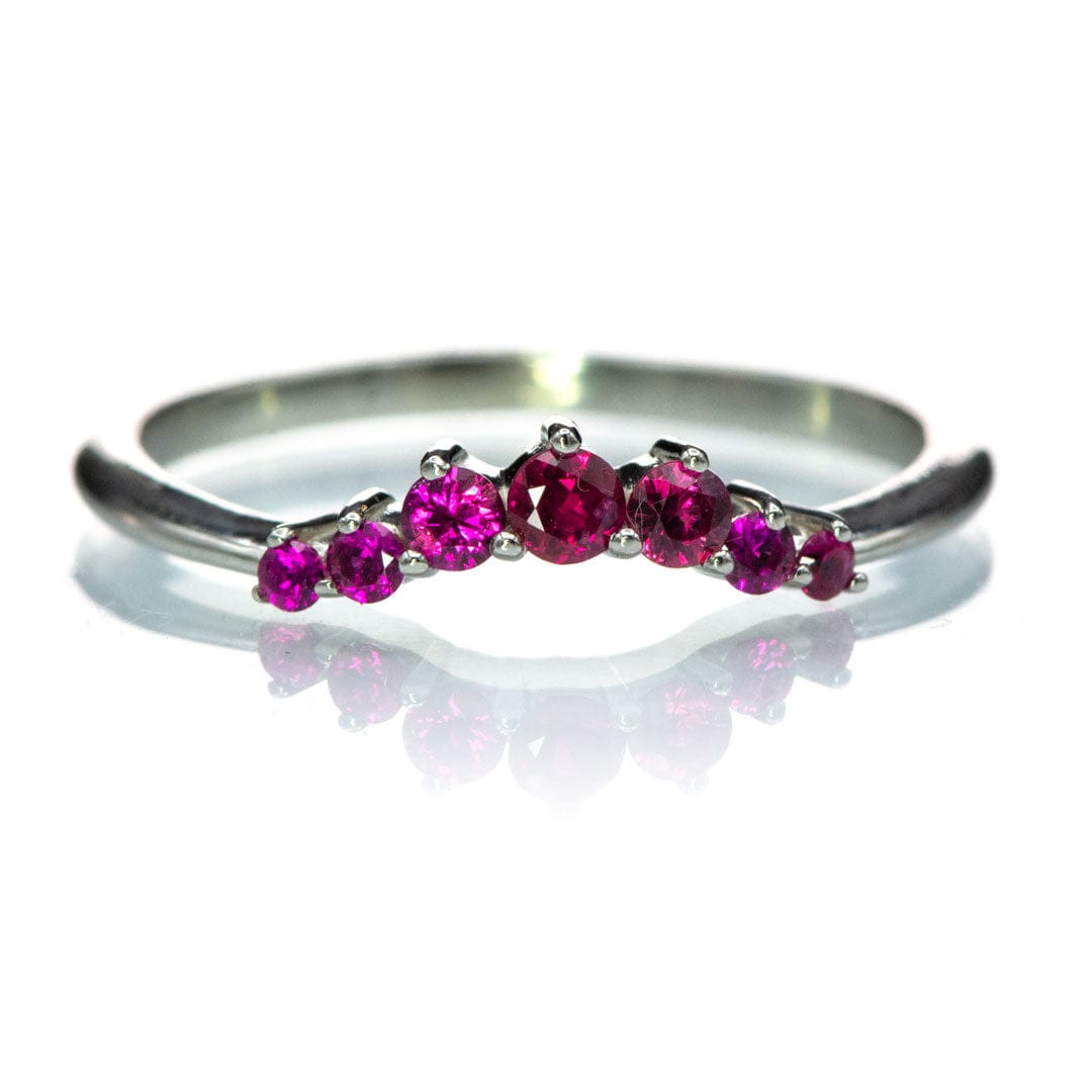 Corinne - Curved Contoured Wedding Ring With Rubies Ring by Nodeform