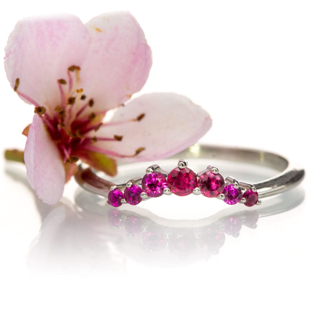 Corinne - Curved Contoured Wedding Ring With Rubies Ring by Nodeform