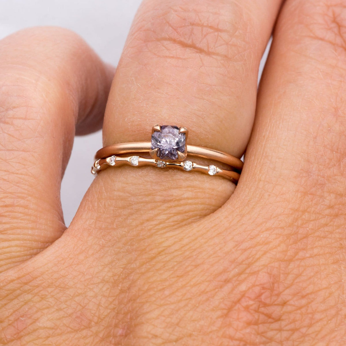 Sadie Band - Skinny Anniversary Band, Bar Set Diamond Half Eternity Stacking Wedding Ring Ring by Nodeform