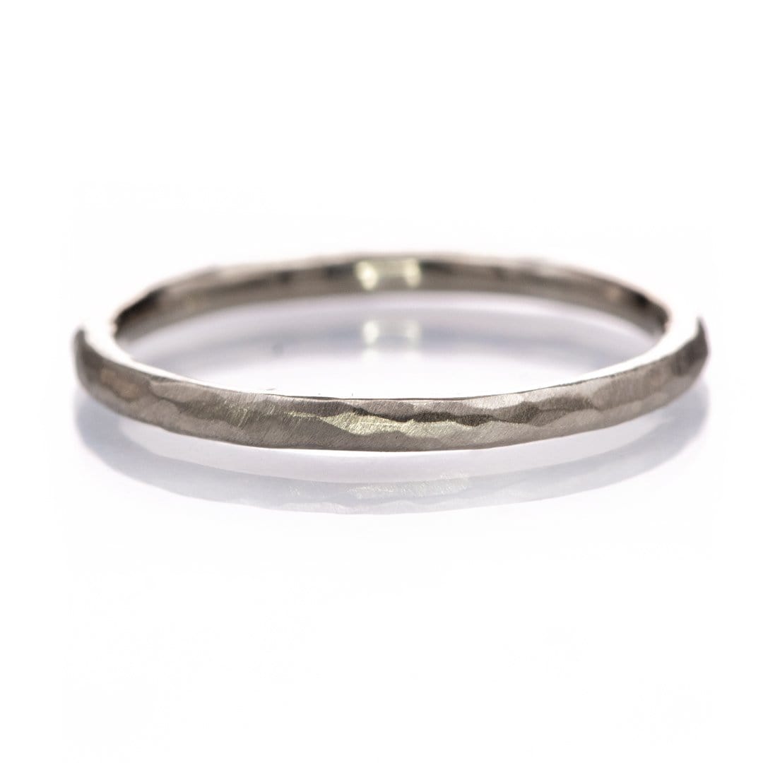 Skinny Hammered Texture Thin Wedding Band Ring by Nodeform
