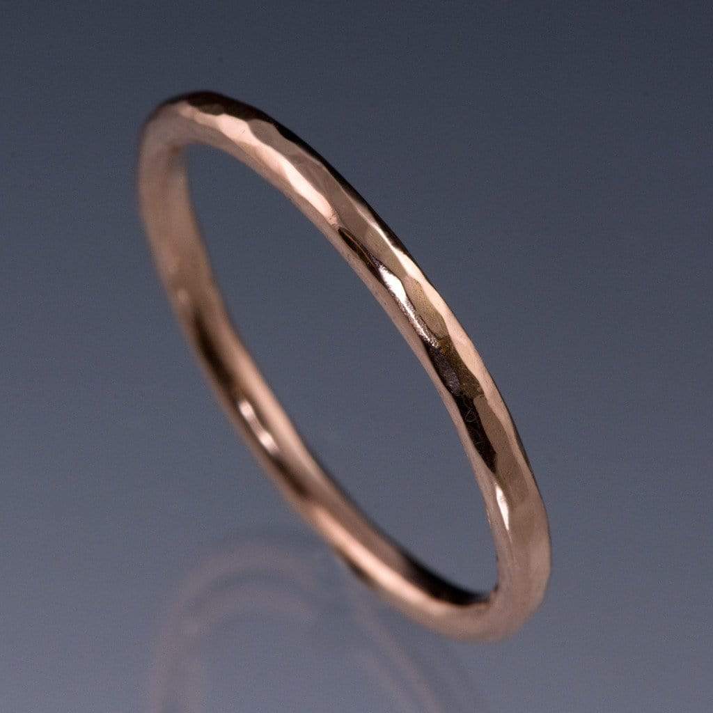 Skinny Hammered Texture Thin Wedding Band Ring by Nodeform