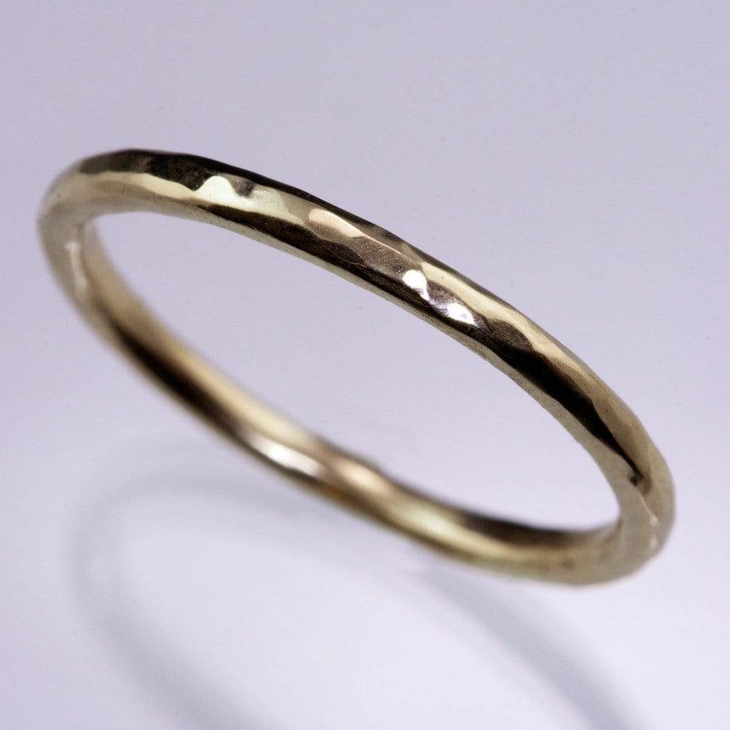 Skinny Hammered Texture Thin Wedding Band Ring by Nodeform