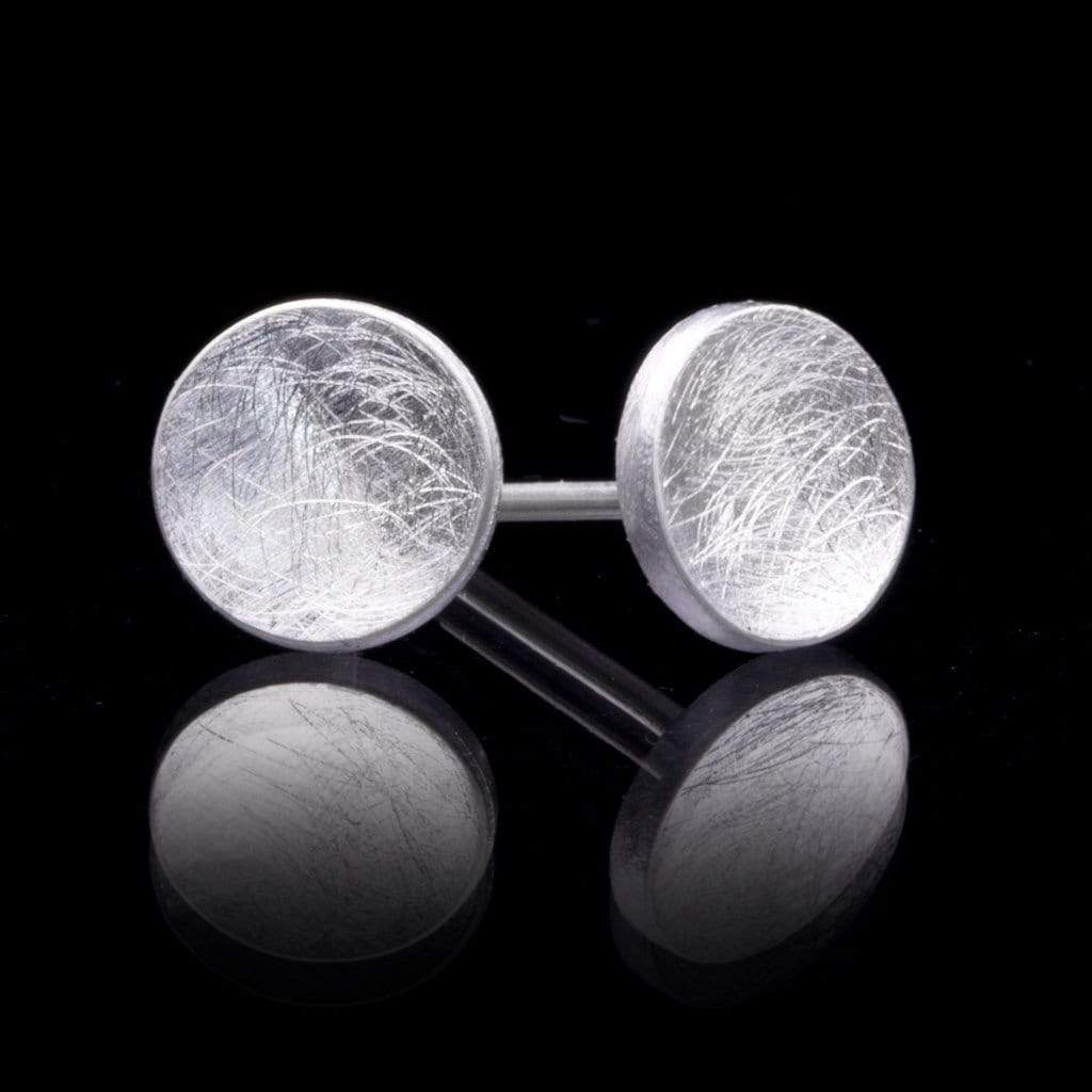 Small Concave Round Simple Sterling Silver Studs Earrings Sterling Silver Earrings by Nodeform