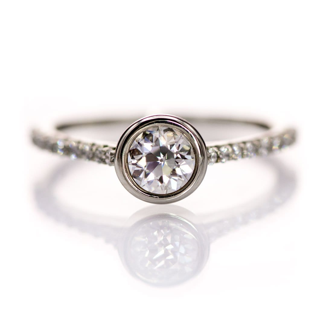 Round Old European Cut OEC Moissanite Stone Loose Gemstone by Nodeform