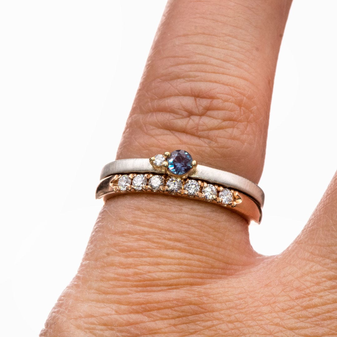 Freya Anniversary Band - French Set Moissanite or Diamond Pave Ring Stacking Wedding Band Ring by Nodeform