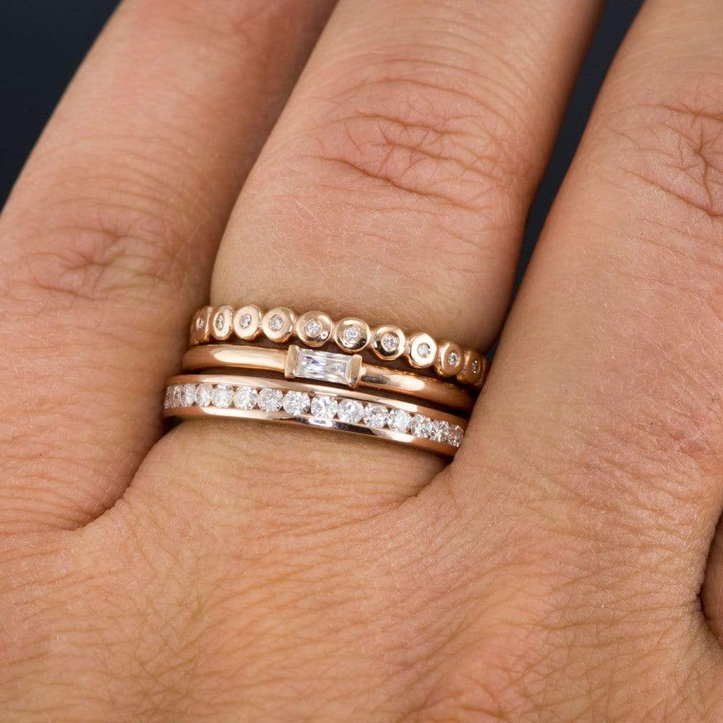 Moissanite, diamond or sapphire Channel Set Eternity Anniversary Wedding Band Ring by Nodeform