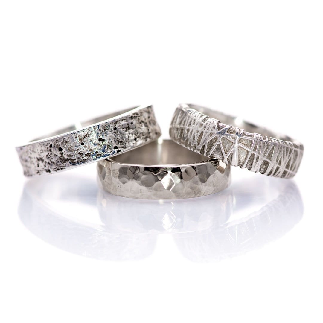 Wide Hammered Domed Wedding Band Ring by Nodeform