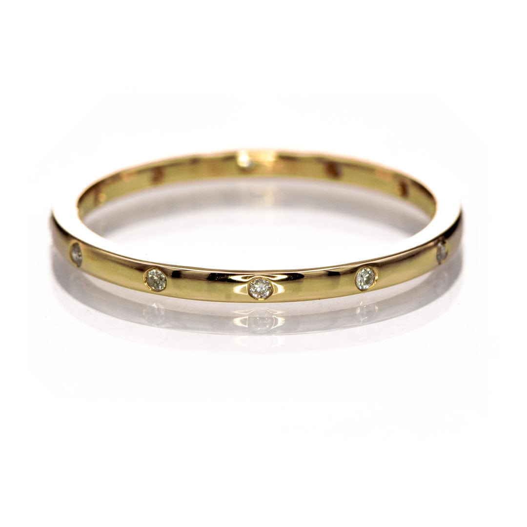 Skinny Thin Eternity Wedding Band With Flush Set Diamonds Ring by Nodeform