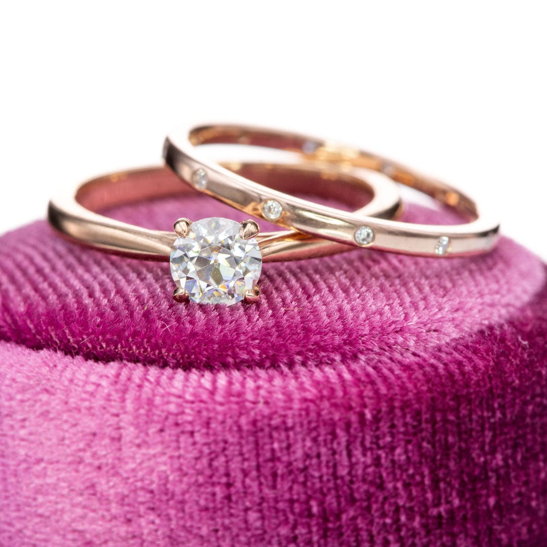 Skinny Thin Eternity Wedding Band With Flush Set Diamonds Ring by Nodeform