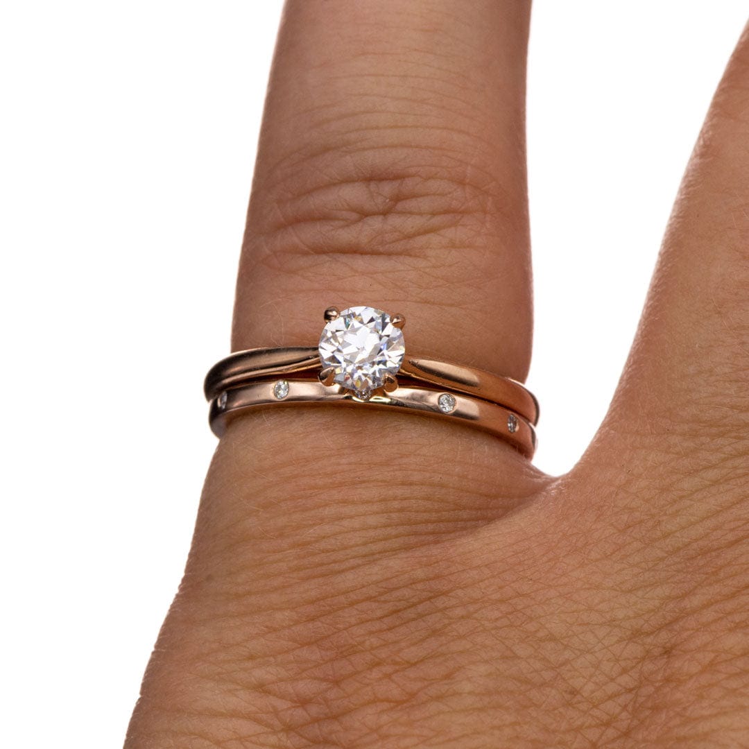 Skinny Thin Eternity Wedding Band With Flush Set Diamonds Ring by Nodeform