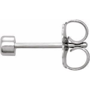 Tiny Moissanite Bezel Set 14k Gold or Platinum Stud Earring (Single or Pair) Earrings by Nodeform