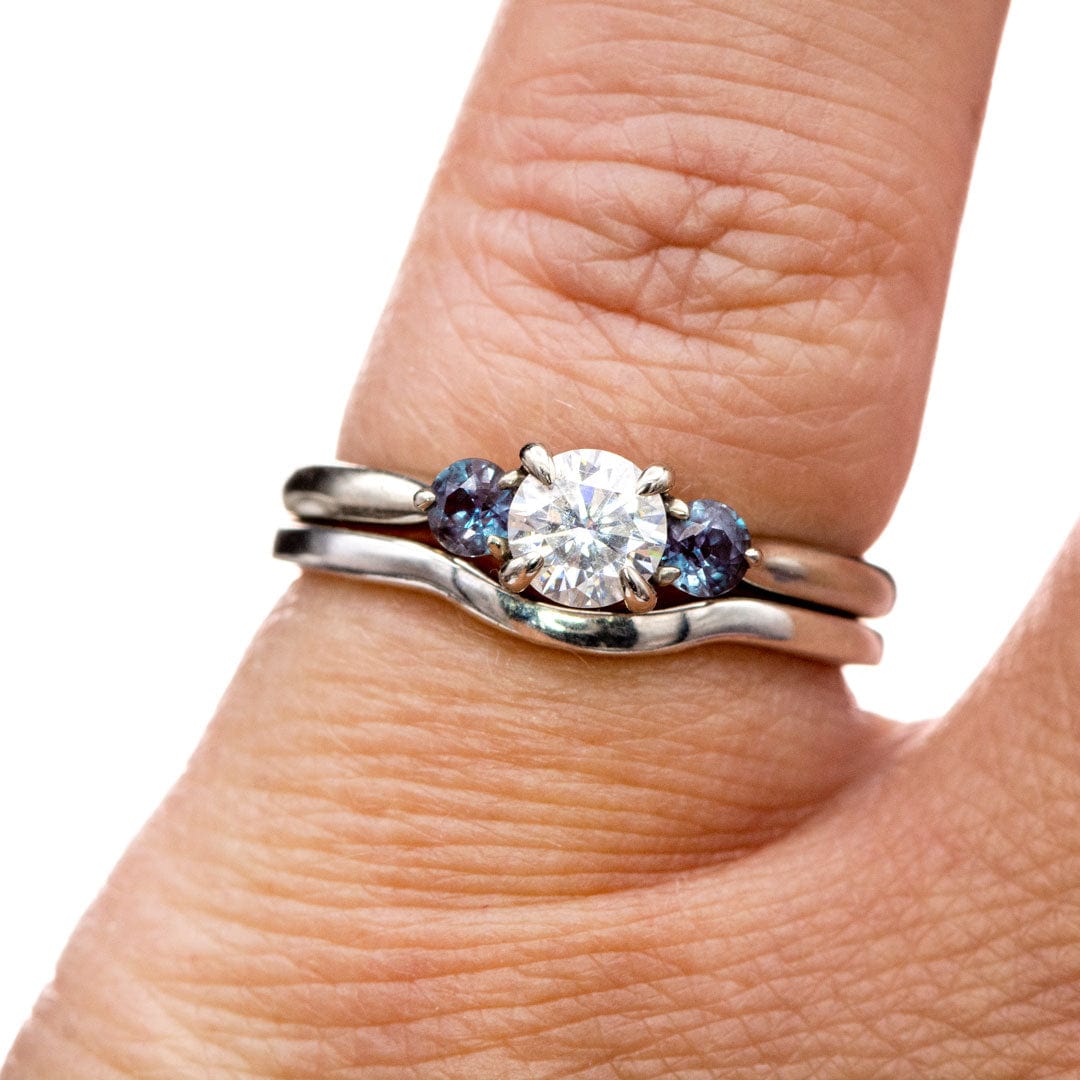 Cece Ring C-Shaped Contoured Curved Thin Wedding Ring Stacking Band Ring by Nodeform