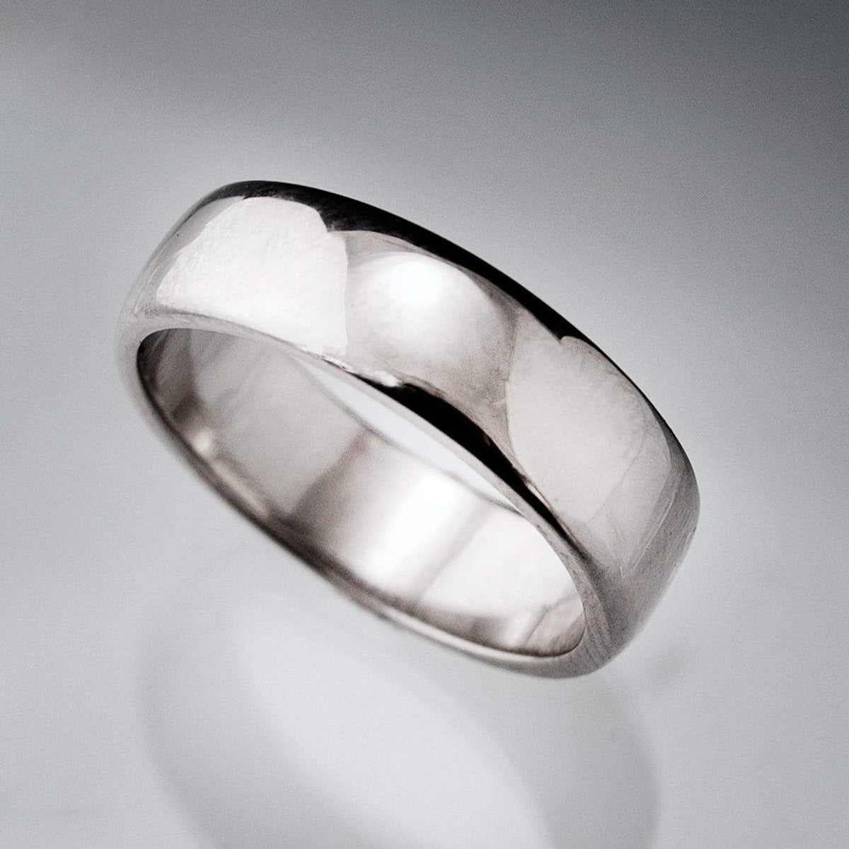 Wide Slightly Domed Modern Simple Wedding Band Ring by Nodeform