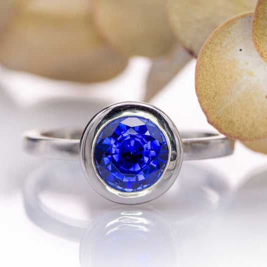 Chatham Sapphire Minimal Engagement Ring